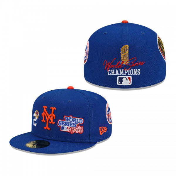 New York Mets New Era 2x World Series Champions Count The Rings 59FIFTY Fitted Hat Royal