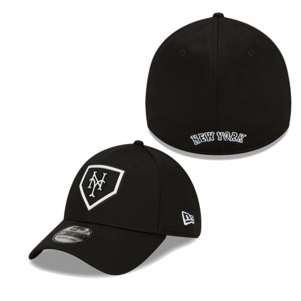 New York Mets Black Clubhouse 39THIRTY Flex Hat