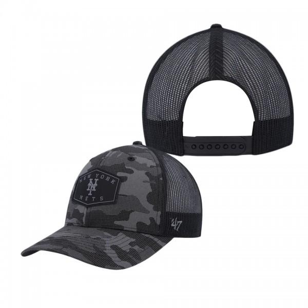 Men's New York Mets Charcoal Tonal Camo Convoy Trucker Snapback Hat