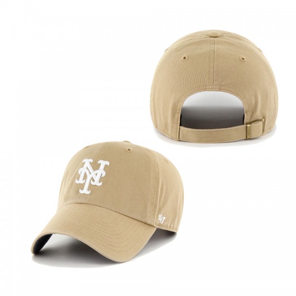 New York Mets Khaki Chambray Ballpark Clean Up Adjustable Hat