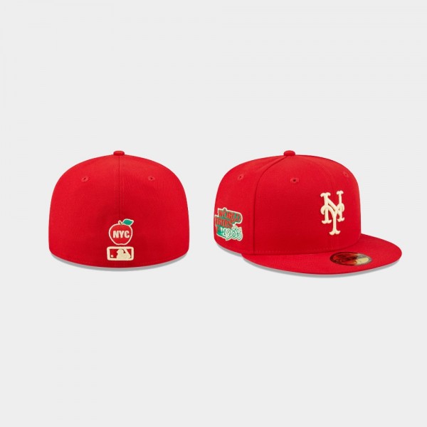 New York Mets Men's State Fruit Red 59FIFTY Fitted Hat
