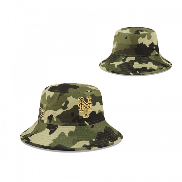Men's New York Mets New Era Camo 2022 Armed Forces Day Bucket Hat