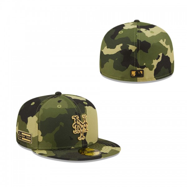 Men's New York Mets New Era Camo 2022 Armed Forces Day On-Field 59FIFTY Fitted Hat