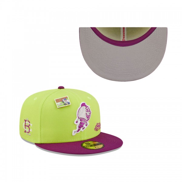 Men's New York Mets New Era Green Purple MLB X Big League Chew Swingin' Sour Apple Flavor Pack 59FIFTY Fitted Hat