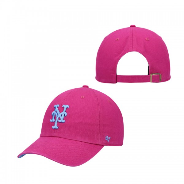 New York Mets '47 Periwinkle Orchid Undervisor Clean Up Adjustable Hat Pink