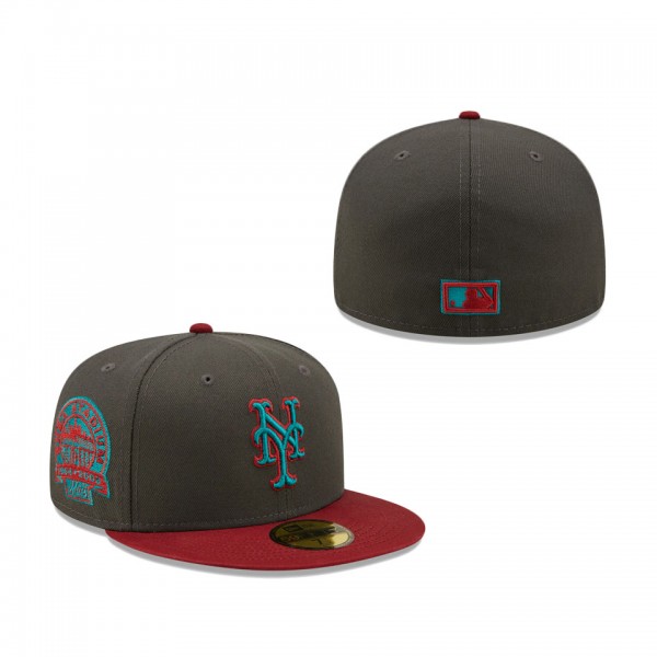 New York Mets New Era Shea Stadium Titlewave 59FIFTY Fitted Hat Graphite Cardinal