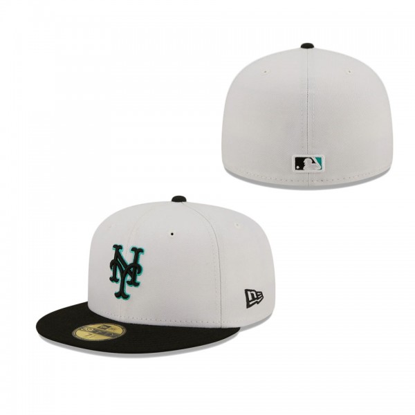 Men's New York Mets New Era White Black Spring Color Pack Two-Tone 59FIFTY Fitted Hat