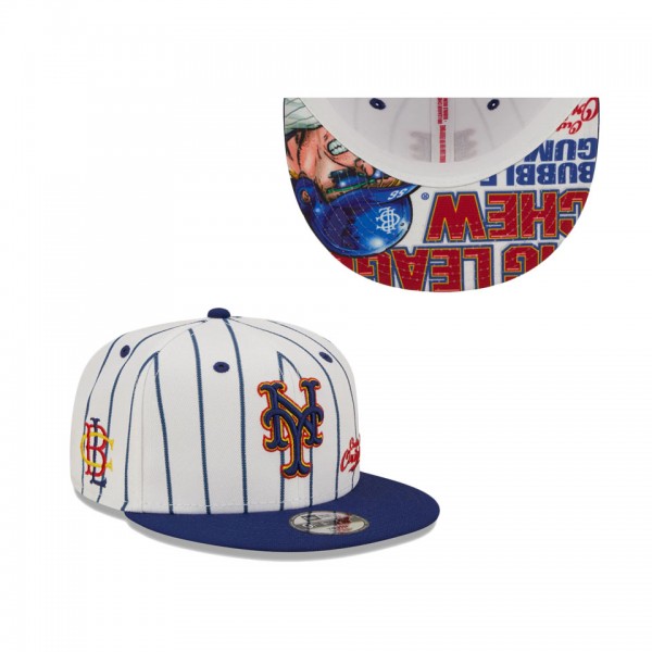 Youth New York Mets New Era White Navy MLB X Big League Chew Original 9FIFTY Snapback Adjustable Hat