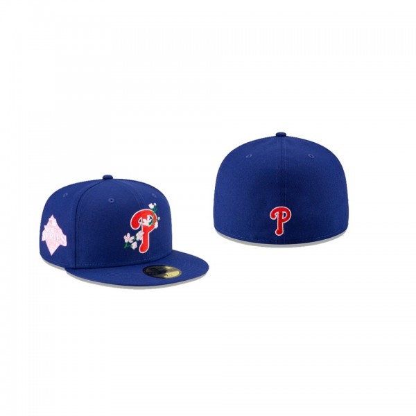 Men's Philadelphia Phillies Side Patch Bloom Blue 59FIFTY Fitted Hat