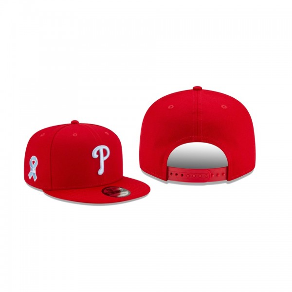 Men's Philadelphia Phillies 2021 Father's Day Red 9FIFTY Snapback Adjustable Hat