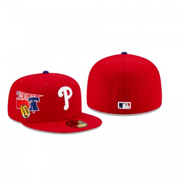 Men's Philadelphia Phillies City Patch Red 59FIFTY Fitted Hat