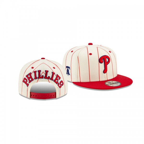 Men's Philadelphia Phillies Pinstripe White 9FIFTY Snapback Hat