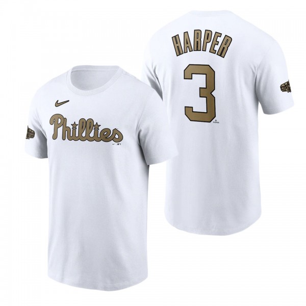 Philadelphia Phillies Bryce Harper White 2022 MLB All-Star Game Name & Number T-Shirt