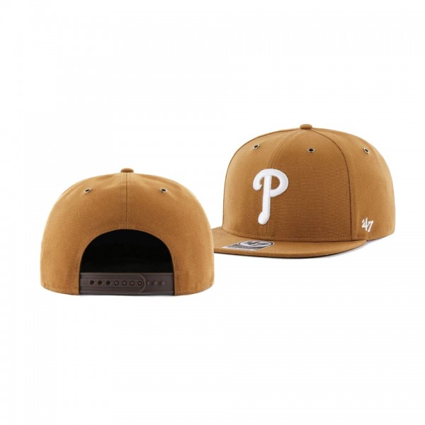 Men's Philadelphia Phillies Carhartt X 47 Brand Khaki Captain Hat