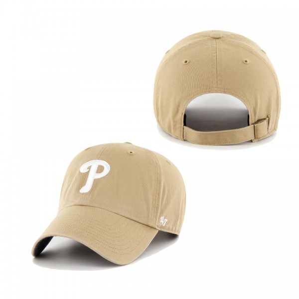 Philadelphia Phillies Khaki Chambray Ballpark Clean Up Adjustable Hat