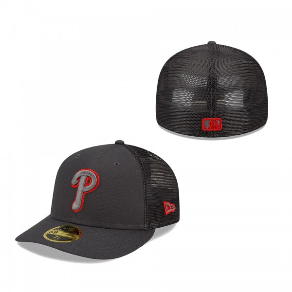 Philadelphia Phillies New Era 2022 Batting Practice Low Profile 59FIFTY Fitted Hat Graphite