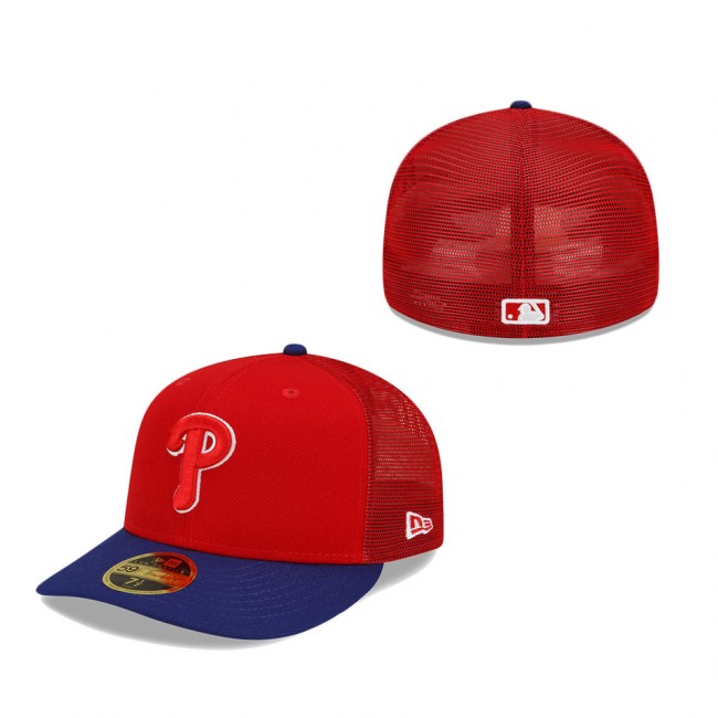 Philadelphia Phillies New Era 2022 Batting Practice Low Profile 59FIFTY Fitted Hat Red Royal