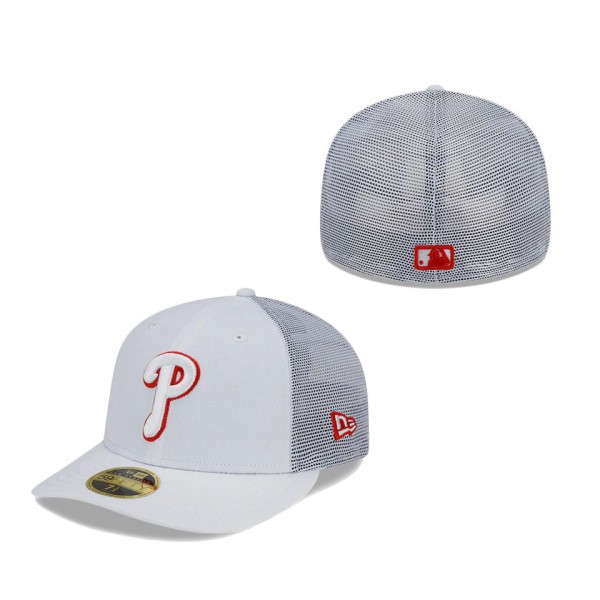 Philadelphia Phillies New Era 2022 Batting Practice Low Profile 59FIFTY Fitted Hat White