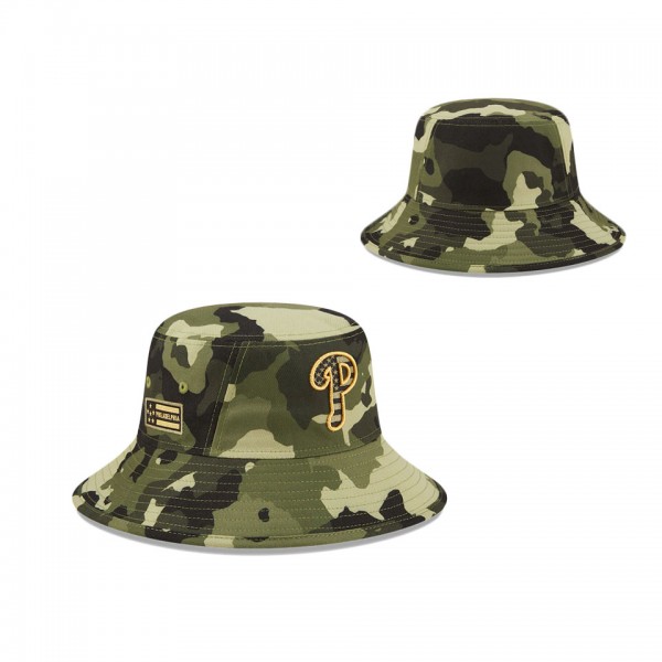 Men's Philadelphia Phillies New Era Camo 2022 Armed Forces Day Bucket Hat