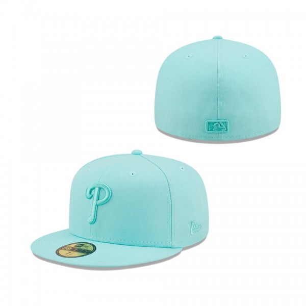 Philadelphia Phillies New Era Icon Color Pack 59FIFTY Fitted Hat Turquoise