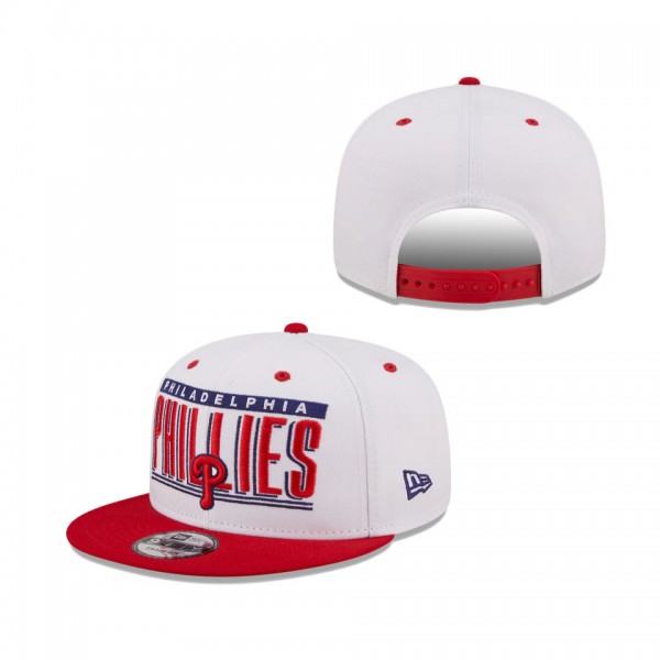 Philadelphia Phillies New Era Retro Title 9FIFTY Snapback Hat White Red