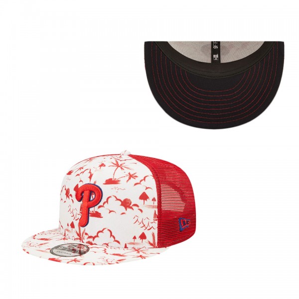 Philadelphia Phillies White Red Vacay Trucker 9FIFTY Snapback Hat