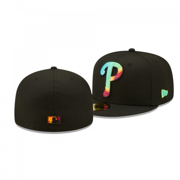 Philadelphia Phillies Neon Fill Black 59FIFTY Fitted Hat