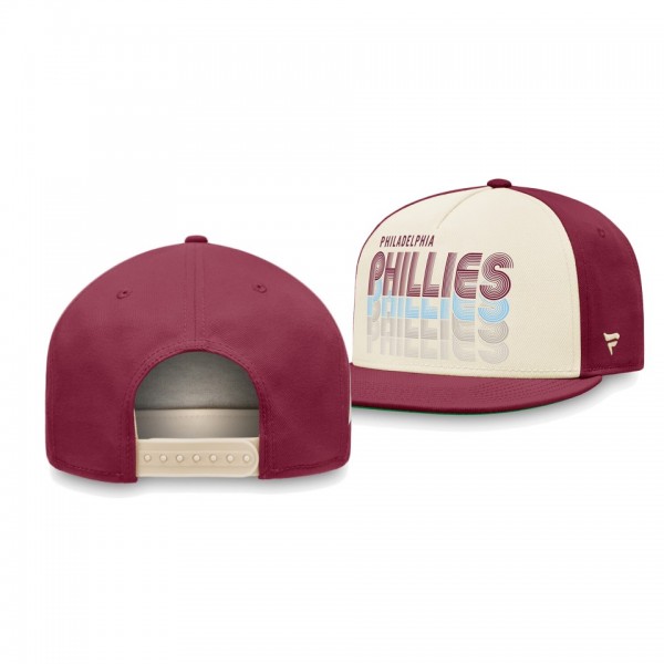 Philadelphia Phillies True Classic Cream Maroon Gradient Snapback Hat