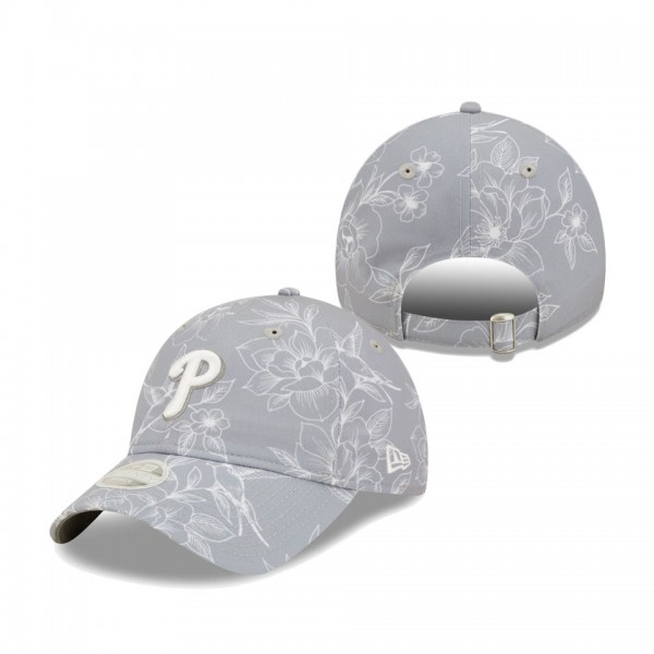 Women's Philadelphia Phillies New Era Gray Botanic 9TWENTY Adjustable Hat