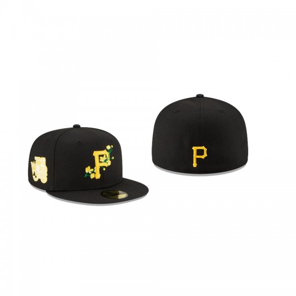 Men's Pittsburgh Pirates Side Patch Bloom Black 59FIFTY Fitted Hat