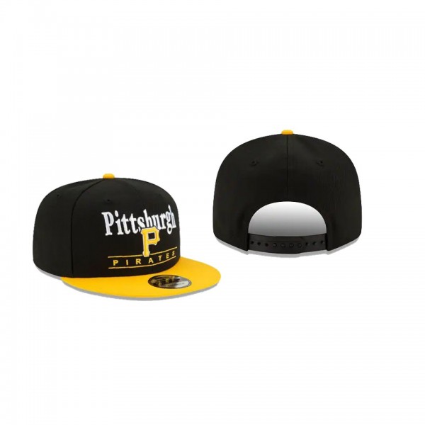 Men's Pittsburgh Pirates Two Tone Retro Black 9FIFTY Snapback Hat
