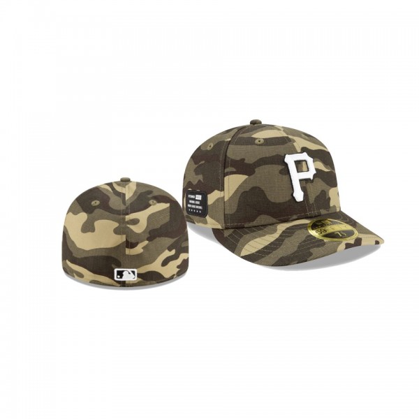 Men's Pittsburgh Pirates 2021 Armed Forces Day Camo On-Field Low Profile 59FIFTY Fitted Hat