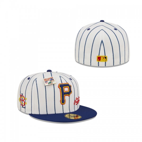 Men's Pittsburgh Pirates New Era White Navy MLB X Big League Chew Original 59FIFTY Fitted Hat