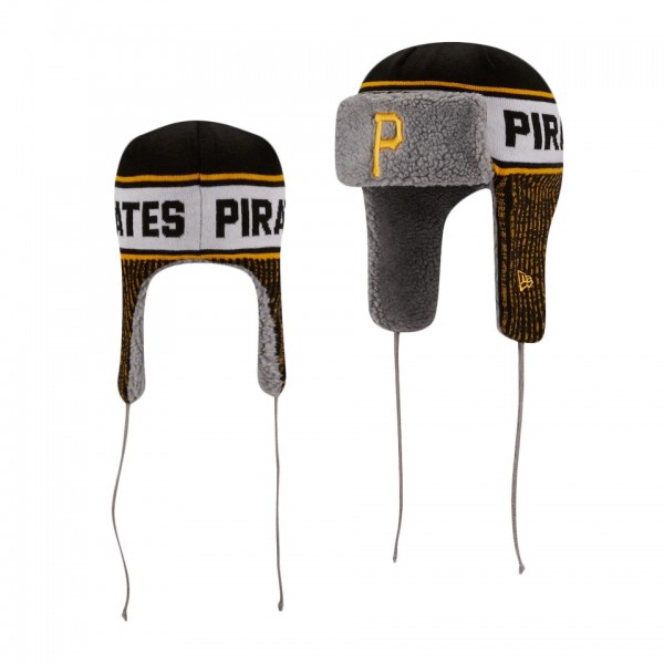Pittsburgh Pirates Knit Trapper Black Hat