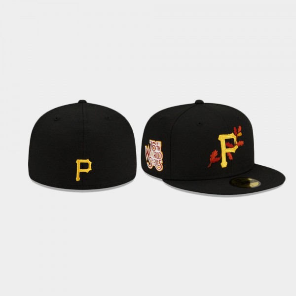 Pittsburgh Pirates Leafy Front Black 59FIFTY Fitted Hat