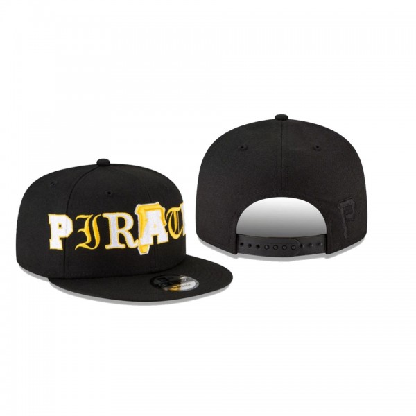 Men's Pittsburgh Pirates Mixed Font Black 9FIFTY Snapback Hat