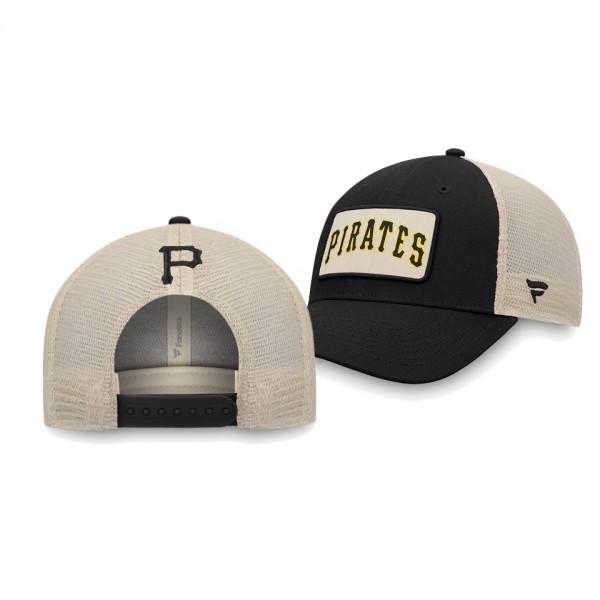 Pittsburgh Pirates Natural True Black Classic Trucker Snapback Hat