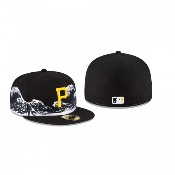 Men's Pittsburgh Pirates New Era 100th Anniversary Navy Wave 59FIFTY Fitted Hat