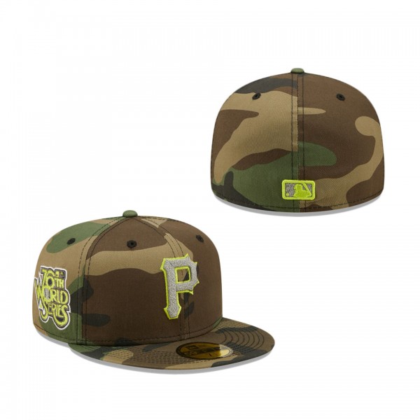 Pittsburgh Pirates New Era Cooperstown Collection 76th World Series Woodland Reflective Undervisor 59FIFTY Fitted Hat Camo