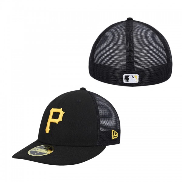 Pittsburgh Pirates Black Authentic Collection Mesh Back Low Profile 59FIFTY Fitted Hat