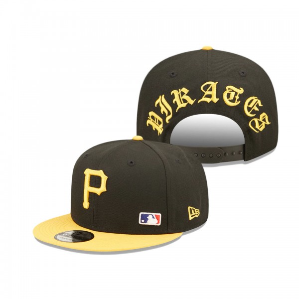 Pittsburgh Pirates Black Blackletter Arch 9FIFTY Snapback Hat