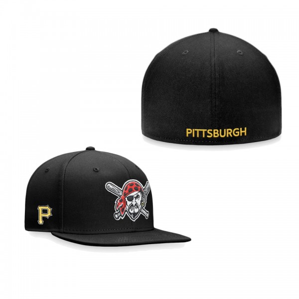 Men's Pittsburgh Pirates Black Iconic Team Patch Fitted Hat