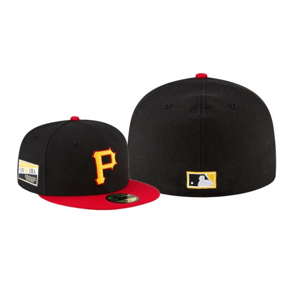 Men's Pittsburgh Pirates Centennial Collection Black Red Cooperstown 59FIFTY Fitted Hat
