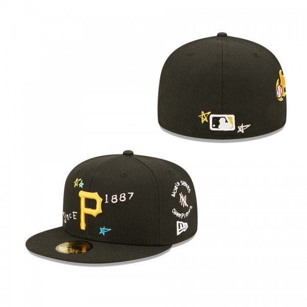 Pittsburgh Pirates MLB Scribble Black 59FIFTY Fitted Cap