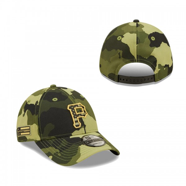 Men's Pittsburgh Pirates New Era Camo 2022 Armed Forces Day 9FORTY Snapback Adjustable Hat