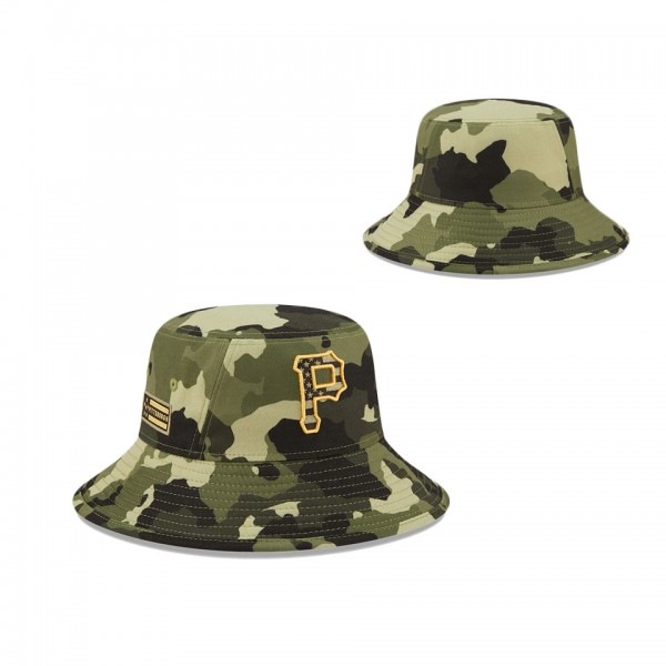 Men's Pittsburgh Pirates New Era Camo 2022 Armed Forces Day Bucket Hat