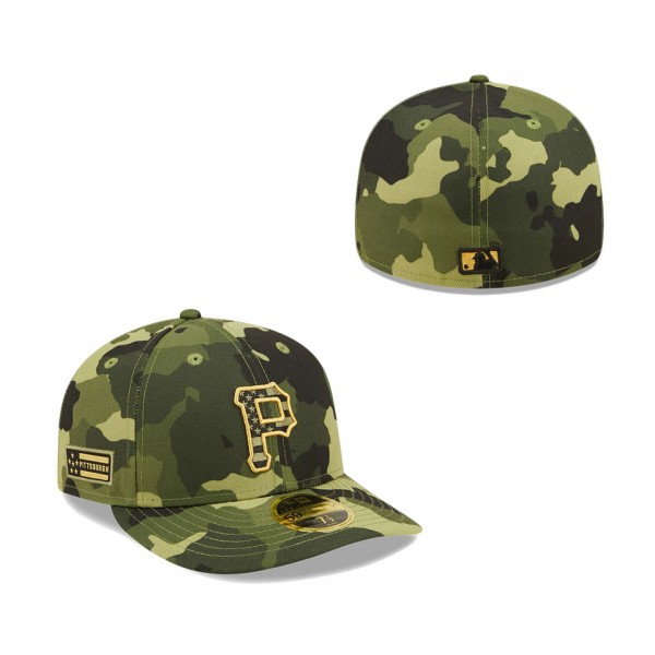 Men's Pittsburgh Pirates New Era Camo 2022 Armed Forces Day On-Field Low Profile 59FIFTY Hat