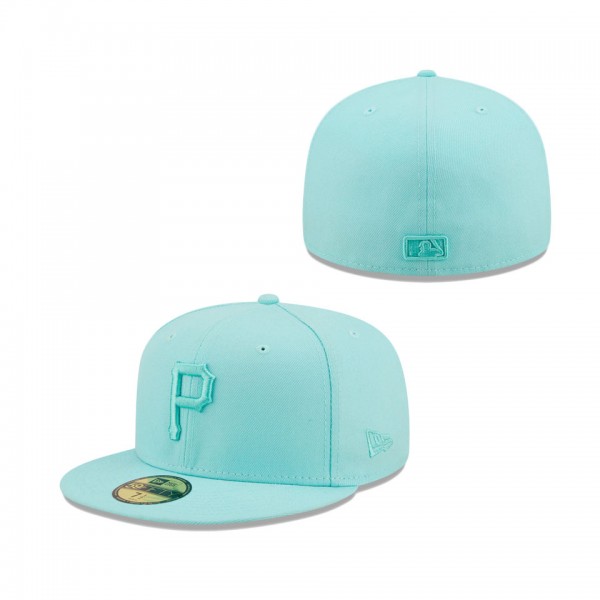 Pittsburgh Pirates New Era Icon Color Pack 59FIFTY Fitted Hat Turquoise