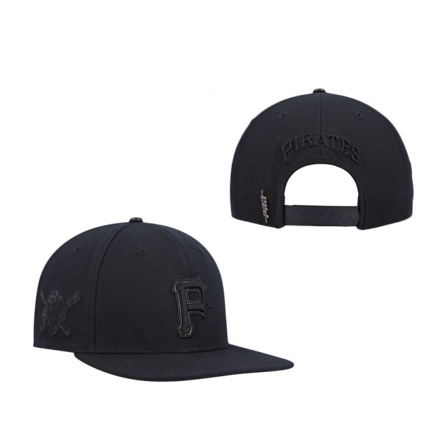 Men's Pittsburgh Pirates Pro Standard Black Triple Black Wool Snapback Hat