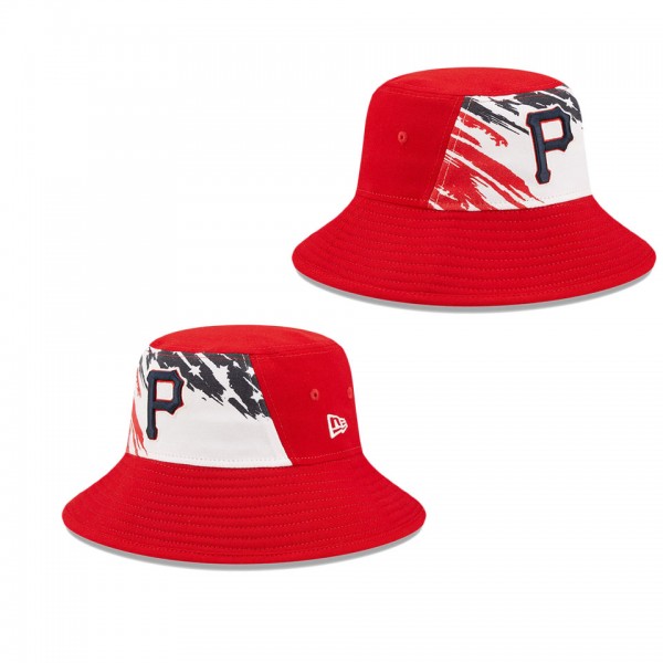Pittsburgh Pirates Red 2022 4th Of July Stars Stripes Bucket Hat